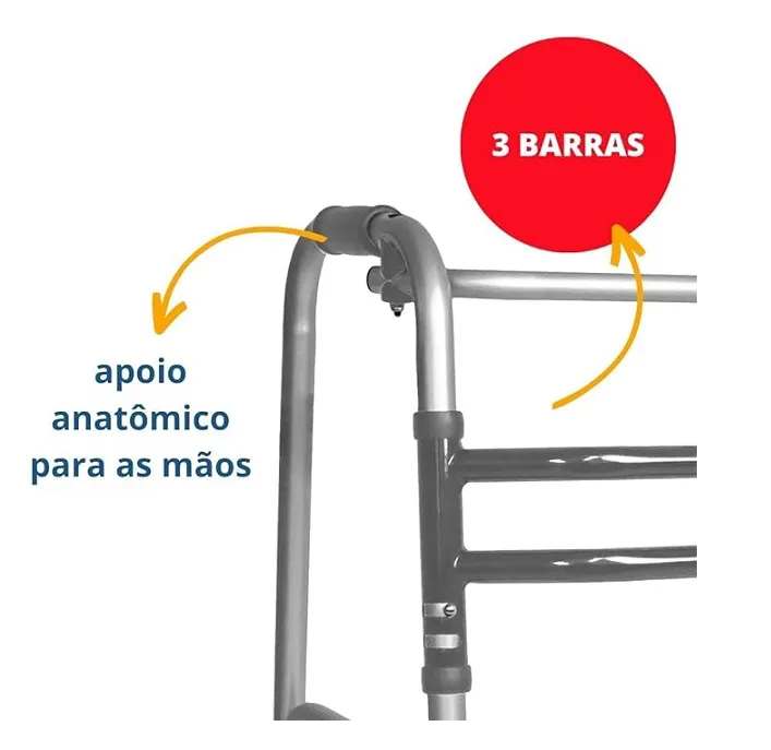 ANDADOR HIDROLIGHT ART/FIXO 3 BARRAS 150KG